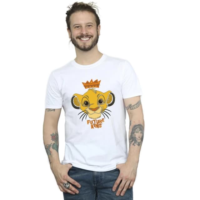 Disney Men The Lion King Future King T-Shirt in White Size: Small White S Male 5063283186095