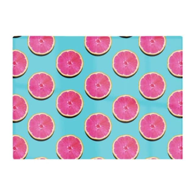 Warren Reed Designer Fruity Pattern Of Pink Grapefruit Glass Chopping Board