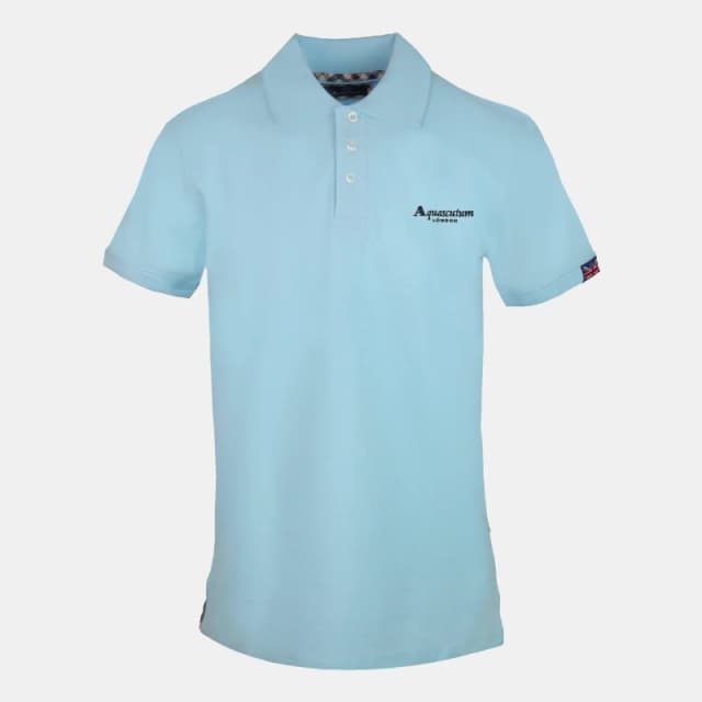 Aquascutum Mens Polo Short Sleeve Shirt Cielo male Small