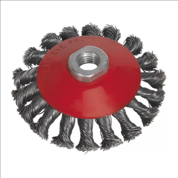 Genuine SEALEY CWB100 Conical Wire Brush Ø100mm M10 x 1.5mm