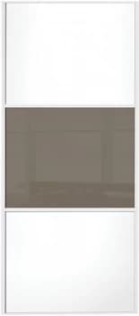 Wickes Sliding Wardrobe Door Wideline White Panel and Cappuccino Glass - 2220 x 914mm