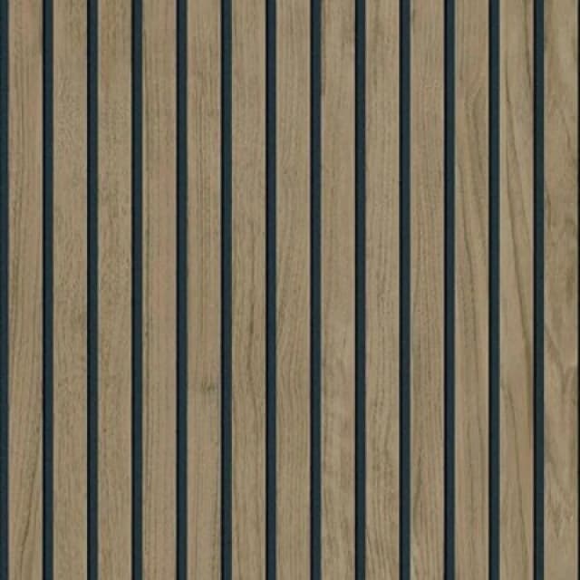 Belgravia Decor Panacea Wood Slat Walnut Wallpaper 10m x 53cm, Brown 1157