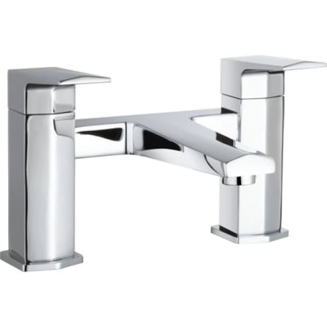 Balterley Luxury Square Deck Mounted Bath Filler Tap Chrome Silver