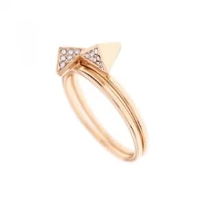 Ladies Karen Millen PVD Gold plated Double Arrow Ring Large