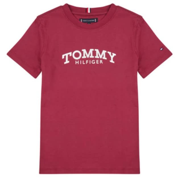 Tommy Hilfiger MONOTYPE PRINT GRAPHIC T-SHIRT boys's Children's T shirt in Bordeaux