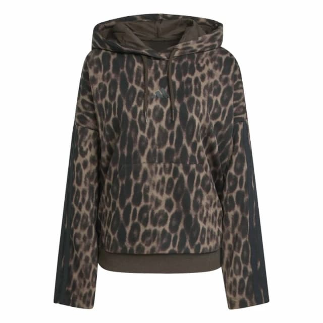 Adidas Womens printed leopard fleece hoodie adidas Essentials Multicolore Female XS