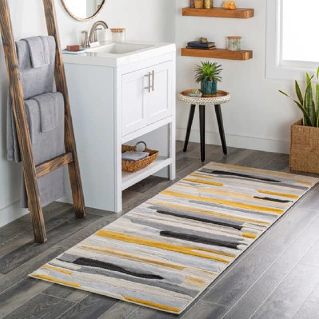 Livabliss Scandi Modern Mustard/ivory Pukka Runner Rug 80 X 220 Cm - Easy Care, Non Shedding, Ideal For Hallway Or Beside The Bed