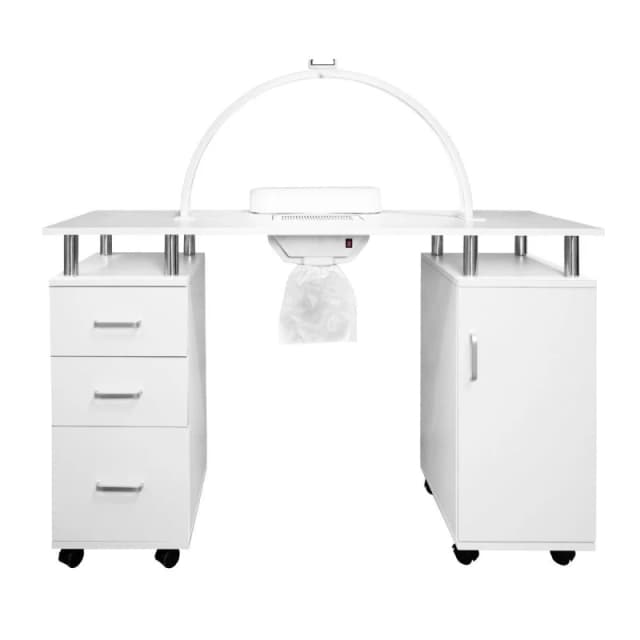 Monstershop Professional Manicure Table & LED Half Moon Lamp White unisex
