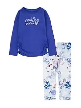 Nike Kids Girls Icon Clash Legging Set, Dark Blue, Size 3-4 Years, Women