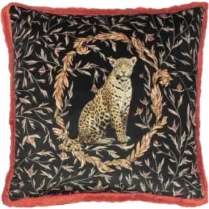 Paoletti - Kitraya Leopard Cushion Paprika - Paprika