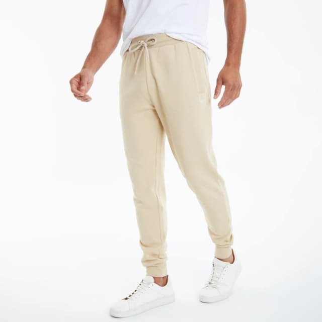 Threadbare Cotton Blend 'Trifoliate' Joggers Light Beige