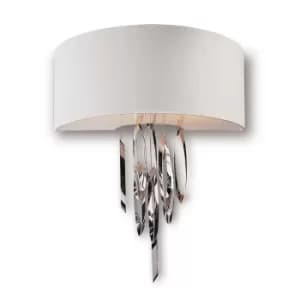 Domo Flush Semi Circle Wall Light Chrome with Costume Chain