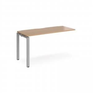 Adapt II Add On Unit Single 1400mm x 600mm - Silver Frame Beech top