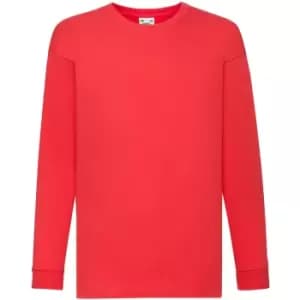 Fruit Of The Loom Childrens/Kids Long Sleeve T-Shirt (12-13) (Red)