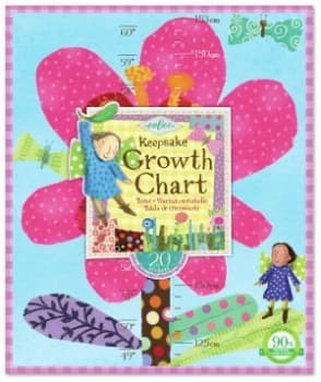 eeBoo Hot Pink Flower Growth Charts.