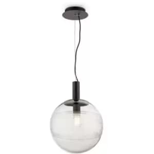 Maytoni Perlas Pendant Globe Pendant Ceiling Light Black, Glass Clear Shade