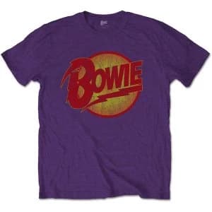 David Bowie - Vintage Diamond Dogs Logo Unisex Large T-Shirt - Purple
