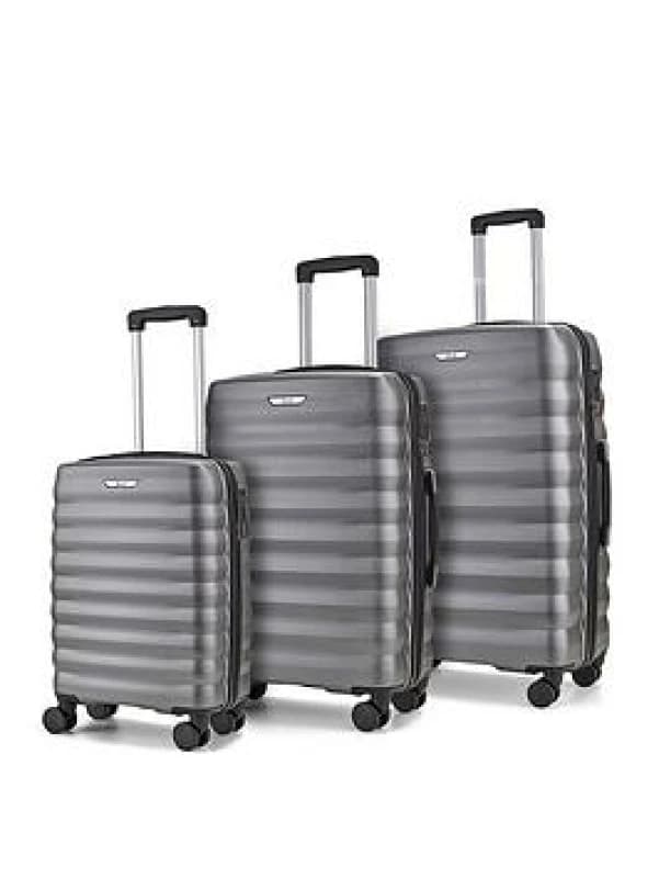 Rock Luggage Berlin VXP4R Hardshell Charcoal Suitcase 3Pcs Set