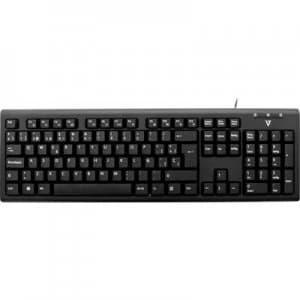 V7 Videoseven KU200ES USB Keyboard Spanish, QWERTY Black