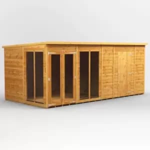 16X8 Power Pent Summerhouse Combi Including 6ft Side Store