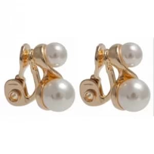 Two Pearl S Clip Closed Ears Earrings