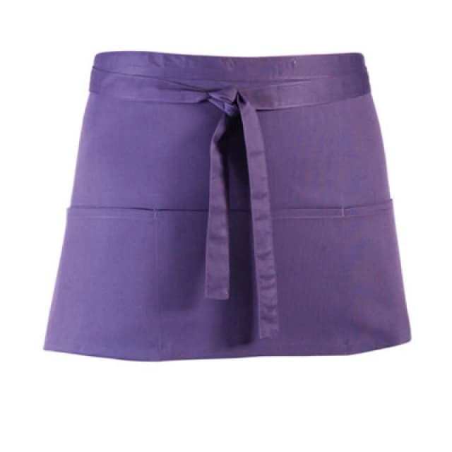 Premier Premier Colours 3 Pocket Short Apron in Purple Purple One Size Unisex 5063470681075