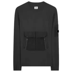 CP COMPANY Jersey Pocket Crew Sweatshirt - Black