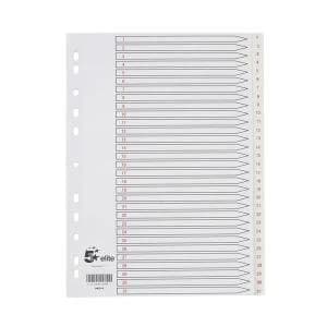 Elite A4 Premium Index White Tabs Polypropylene 1 31 White 940314