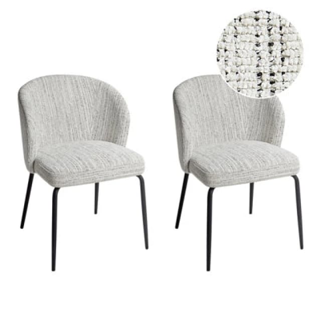 Beliani Set Of 2 Dining Chairs Zana White
