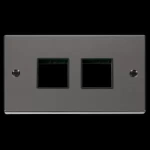 Click Scolmore MiniGrid 2 Gang Plate (2+2) Switch Aper Black Nickel - VPBN404BK