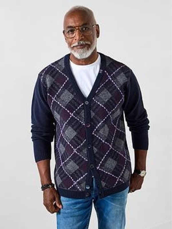 Joe Browns Joe Browns Men Sleek Knit Cardigan in Navy Size: 2X-large Navy XXL Male 5059953341369