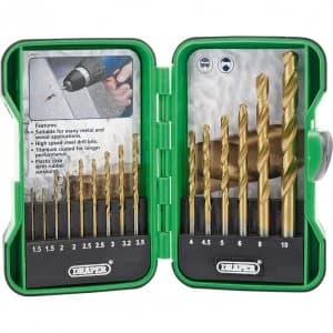 Draper 15 Piece HSS-TiN Drill Bit Set