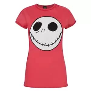 Nightmare Before Christmas Womens/Ladies Jack Reverse Seam T-Shirt (L) (Red)