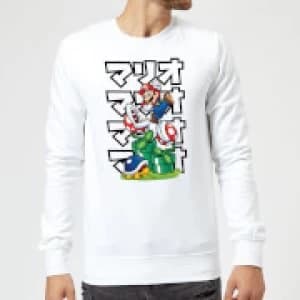 Nintendo Super Mario Piranha Plant Japanese Sweatshirt - White - L