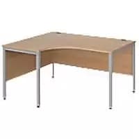 Dams International Left Hand Ergonomic Desk MB14ELSB 1,400 x 1,200 x 725 mm