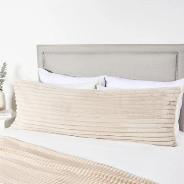 OHS OHS Ribbed Faux Fur Bolster Pillow Soft Maternity Support Cushion in Natural Natural One Size Unisex 5027434230853