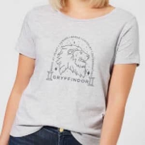 Harry Potter Gryffindor Linework Womens T-Shirt - Grey - 3XL