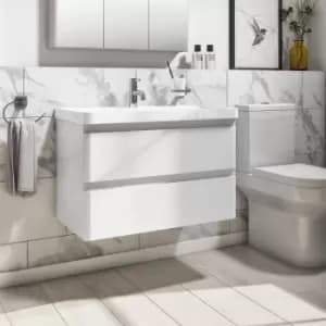 800mm White Wall Hung Vanity Unit with Basin - Pendle