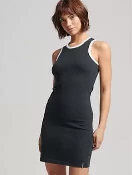Superdry Vintage Racer Back Dress - Eclipse Navy/optic, Blue, Size 14, Women