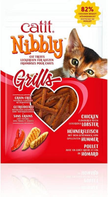 Catit Catit Nibbly Chicken and Lobster Grills Flavoured Slices Cat Treats 30g Brown unisex