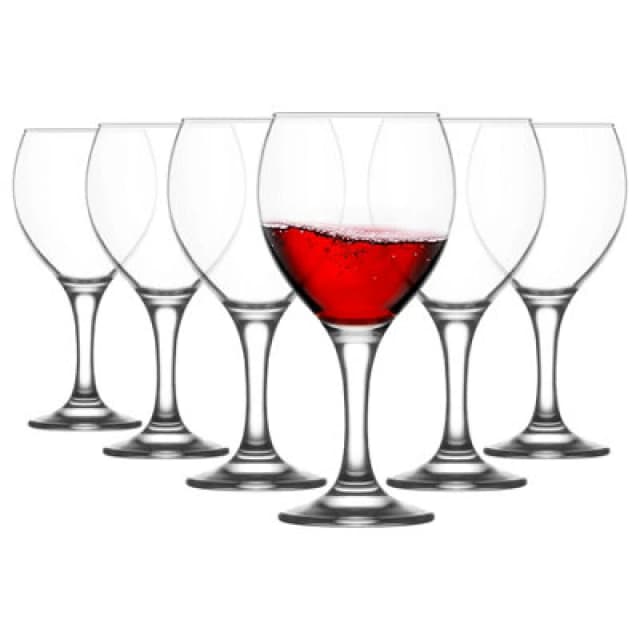 LAV Misket Red Wine Glasses - 365ml - Pack of 6 Clear unisex