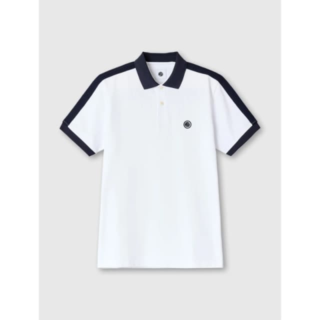Pretty Green Mens PG Denton Short-Sleeve Polo Shirt White male Small
