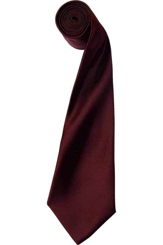Premier Premier Men Plain Satin Tie (Narrow Blade) Pack of 2 in Burgundy Burgundy One Size Male 5059269153014
