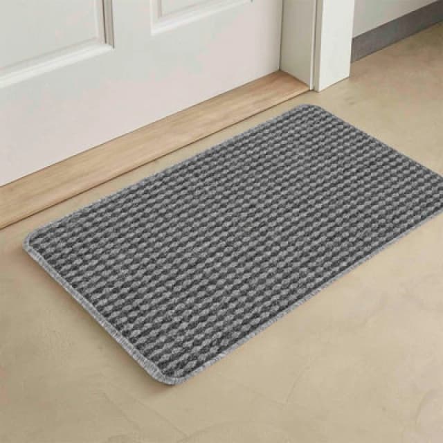 Eden Non Slip Washable Dirt Trapper Indoor Doormat - Kitchen Mats - Floor Mats - Grey 40X60 Cm
