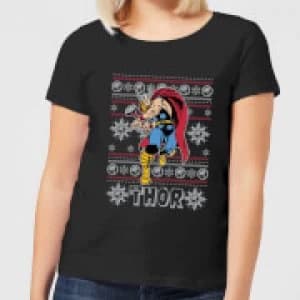 Marvel Thor Womens Christmas T-Shirt - Black - XXL
