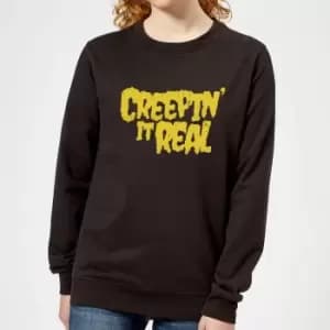 Creepin it Real Womens Sweatshirt - Black - L - Black