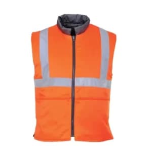 Portwest Reversible Hi Vis Bodywarmer Orange S