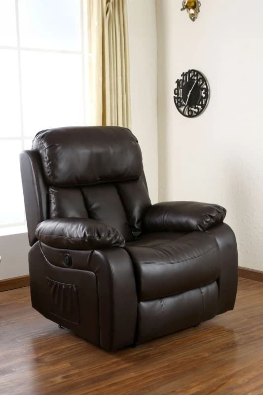Chester Automatic Leather Recliner Chair - Brown, Brown 5.05574E+12