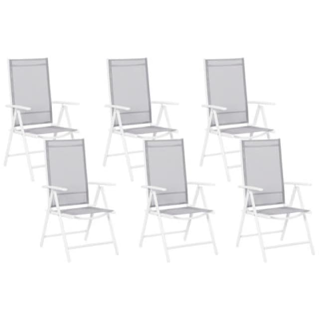 Beliani Set Of 6 Garden Chairs Catania Metal Grey