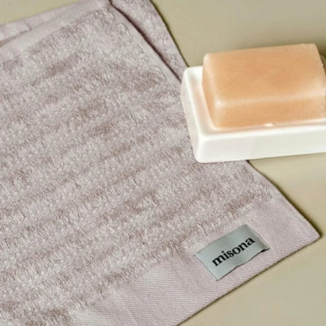 Misona Organic Cotton Face Cloths Pack Of 2 - Light Grey